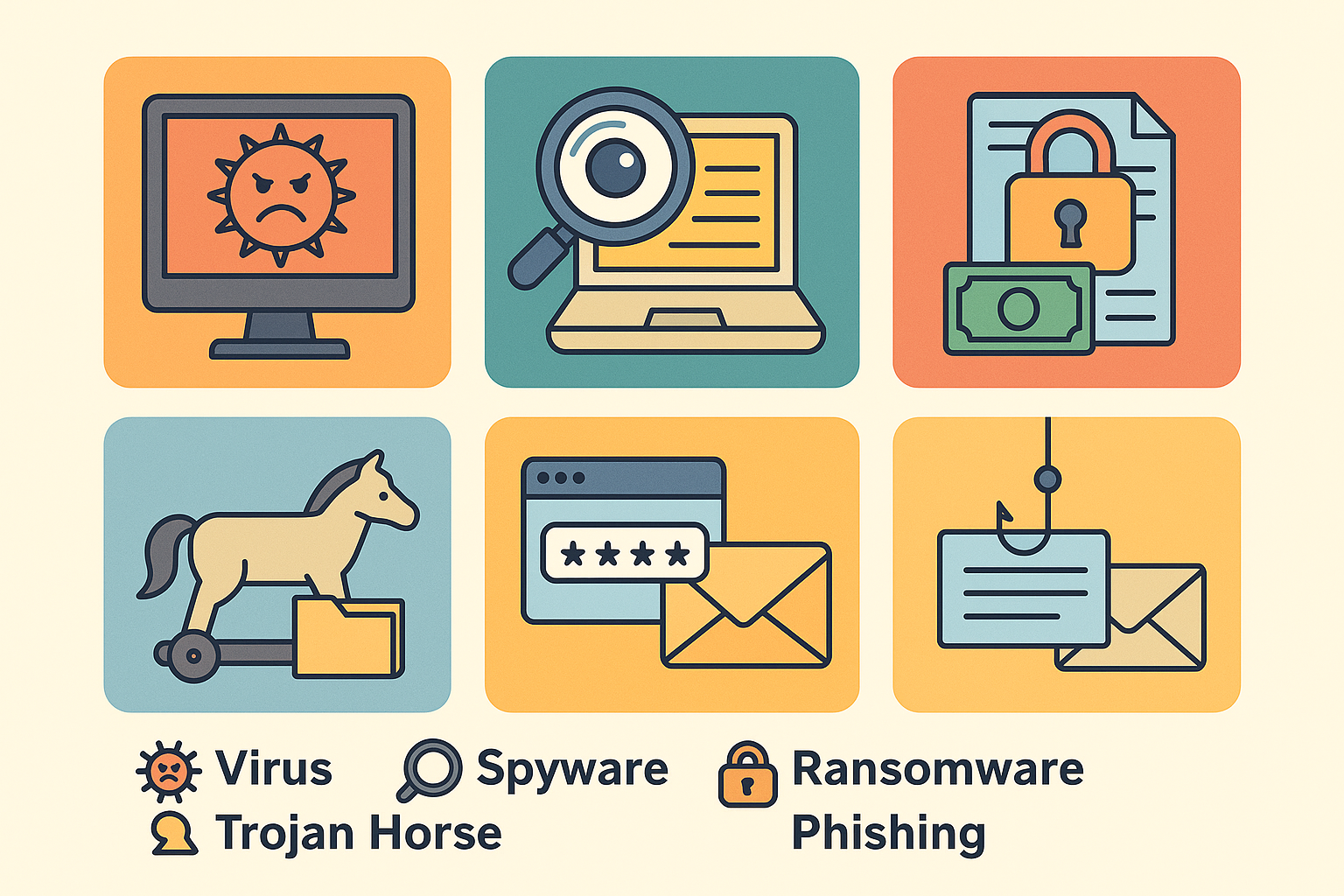 ウイルス・スパイウェア・その他の脅威の種類と違い